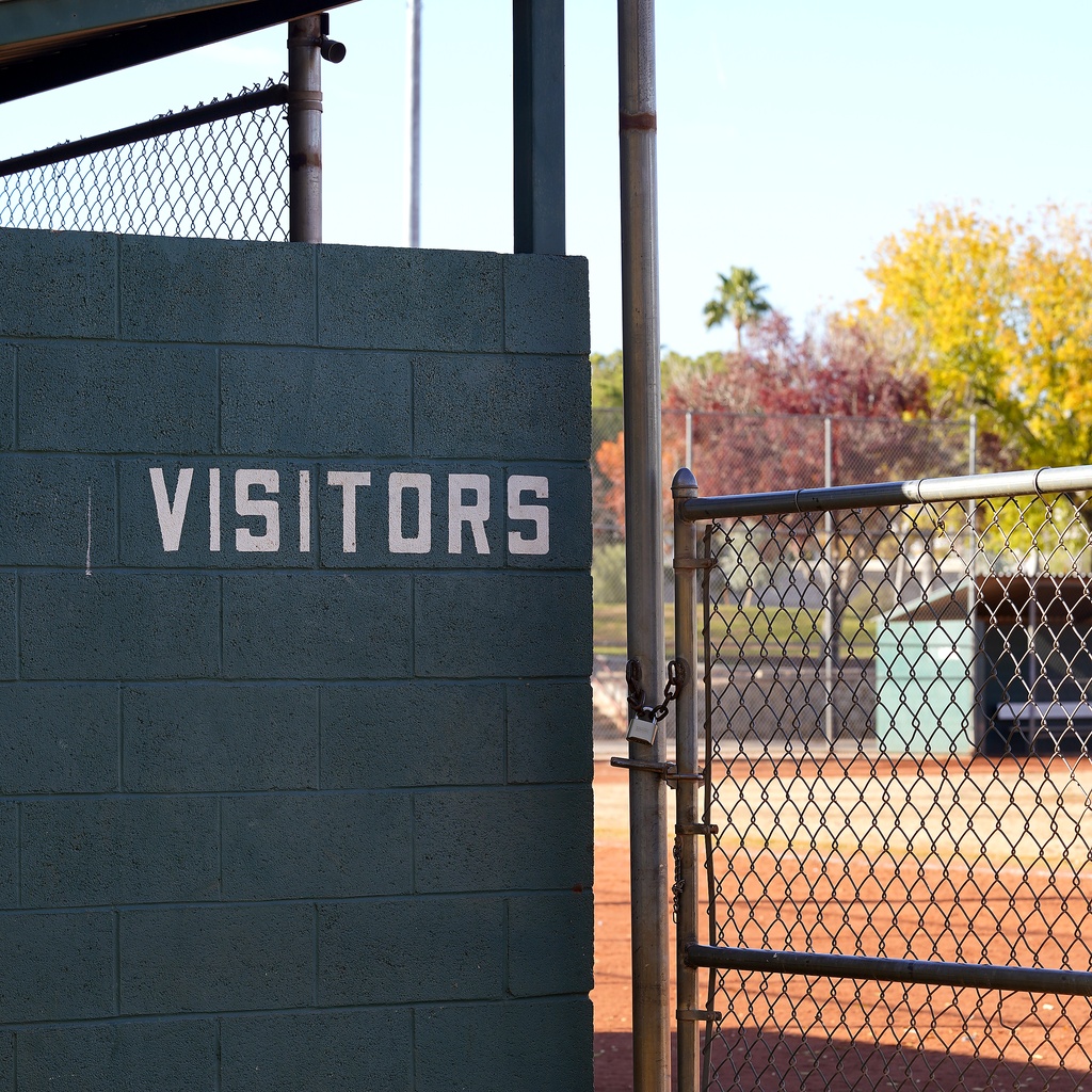 Americana in Red Clay: 'VISITORS' Dugout & Infield Chainlink